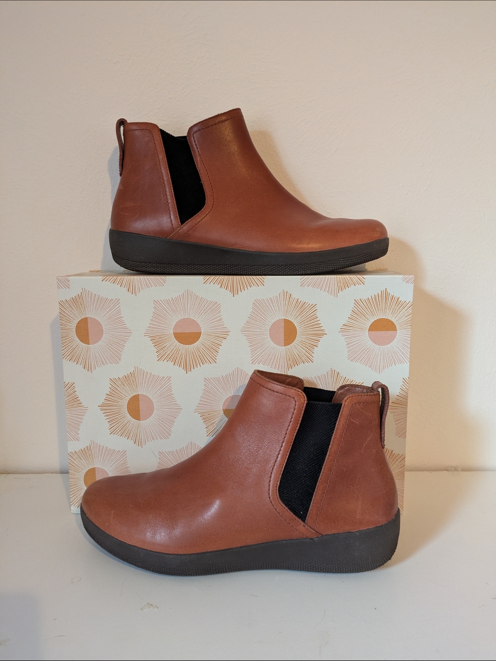 Fitflop Brown Leather Chelsea Ankle Boots